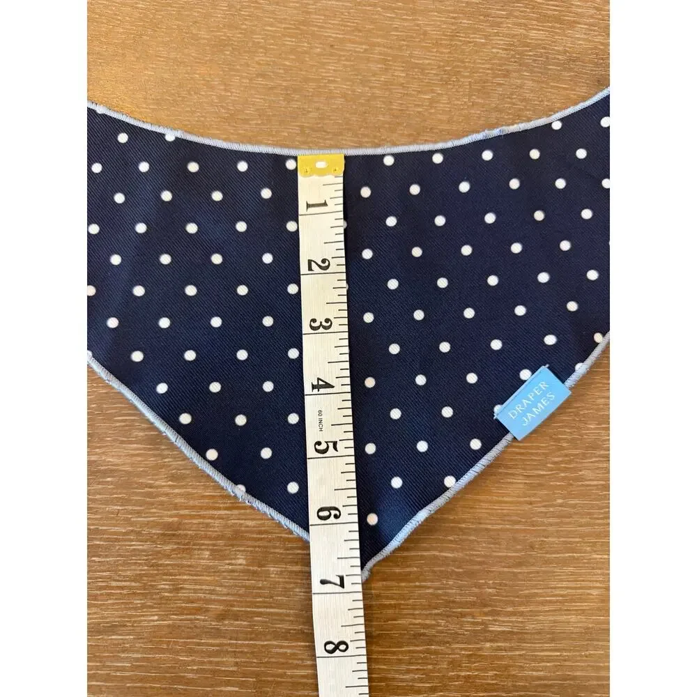 Draper James Navy white polka dot reversible blue and white striped dog bandana